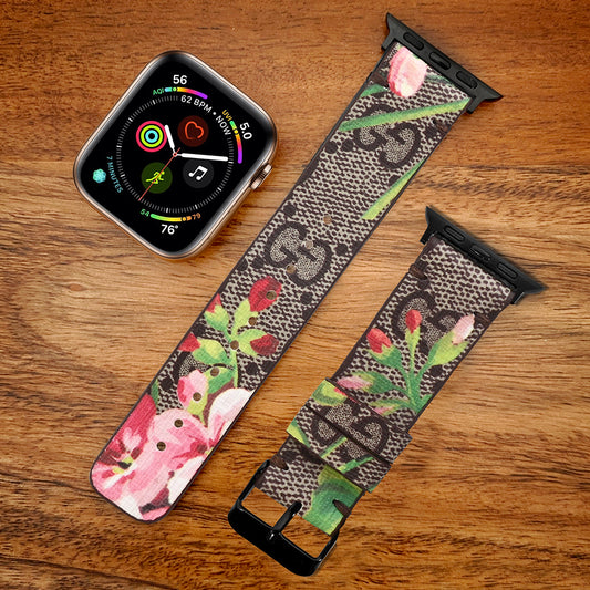 Classic GG Floral Apple Watch Band