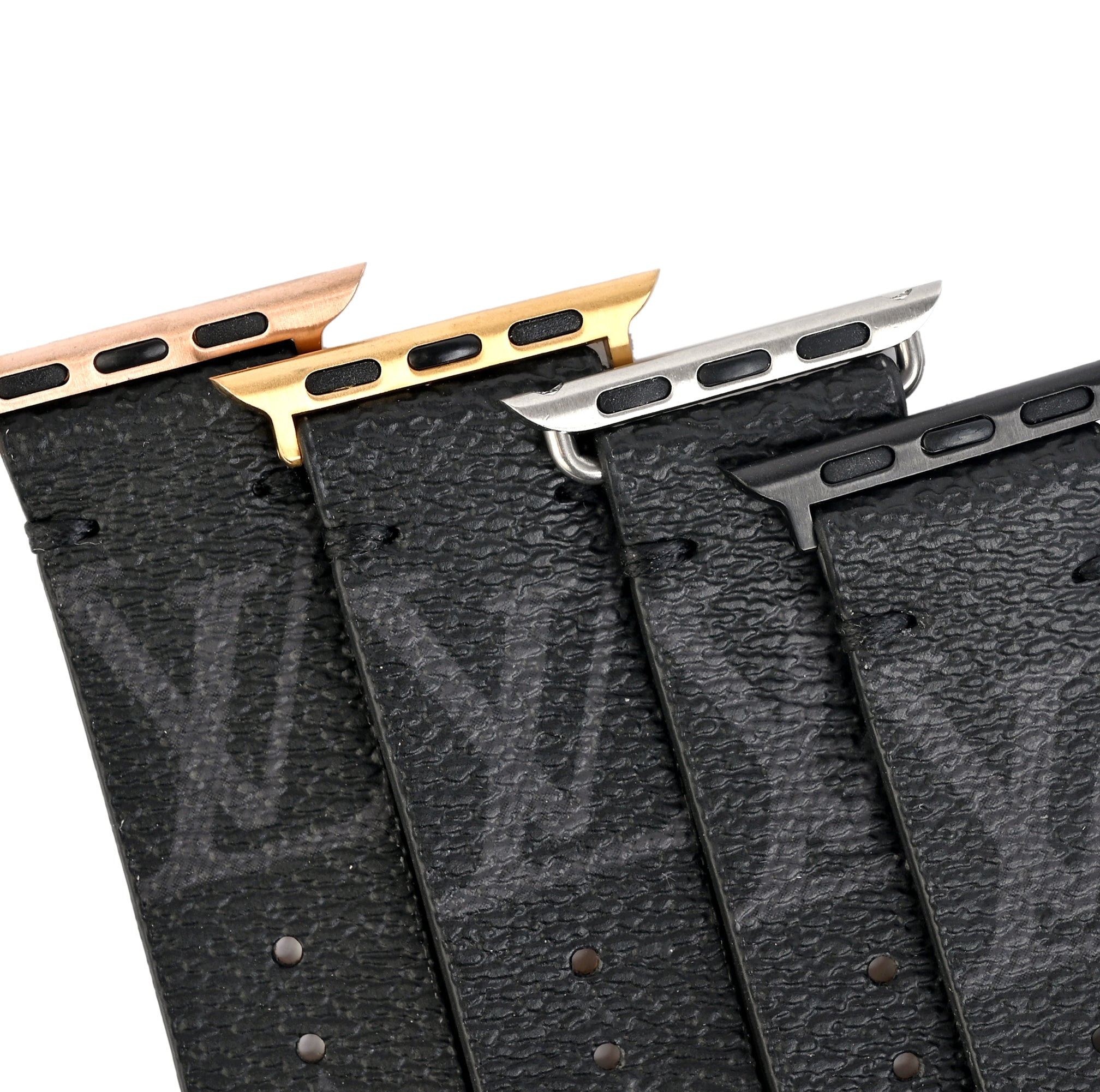 Handmade Upcycled LV Classic Logo Apple Watch Band - Graphite