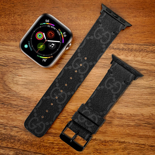 Classic GG Graphite Apple Watch Band