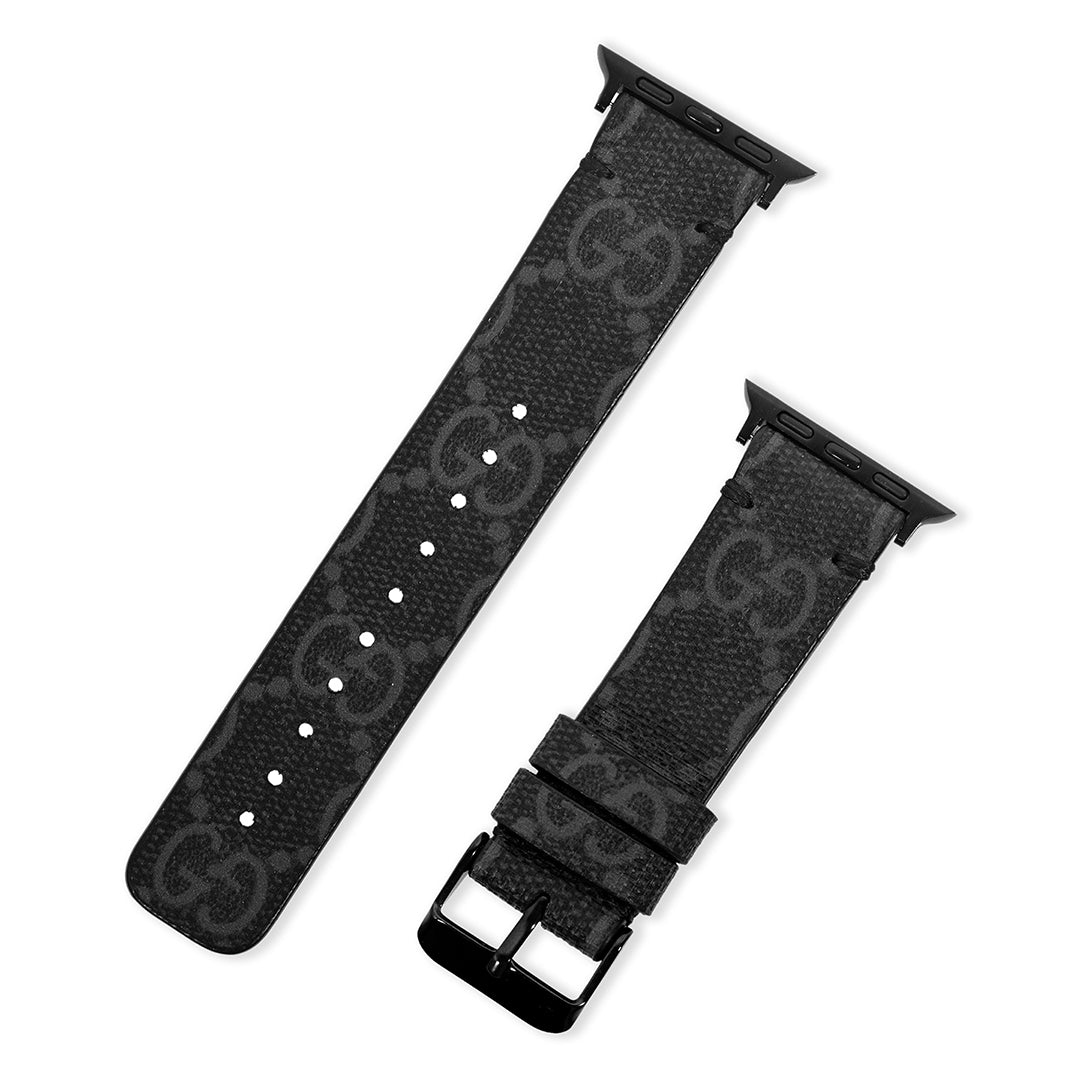 Handmade Upcycled GG Apple Watch Band - Graphite
