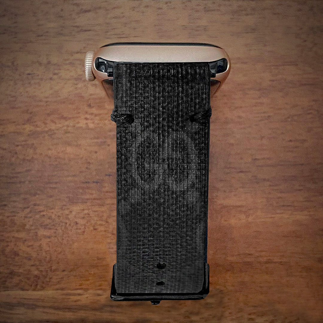 Handmade Upcycled GG Apple Watch Band - Graphite