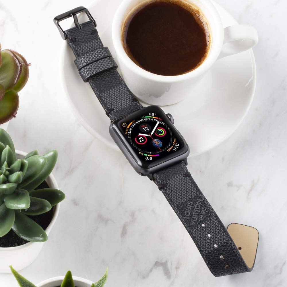 LV Damier Graphite Apple Watch Band