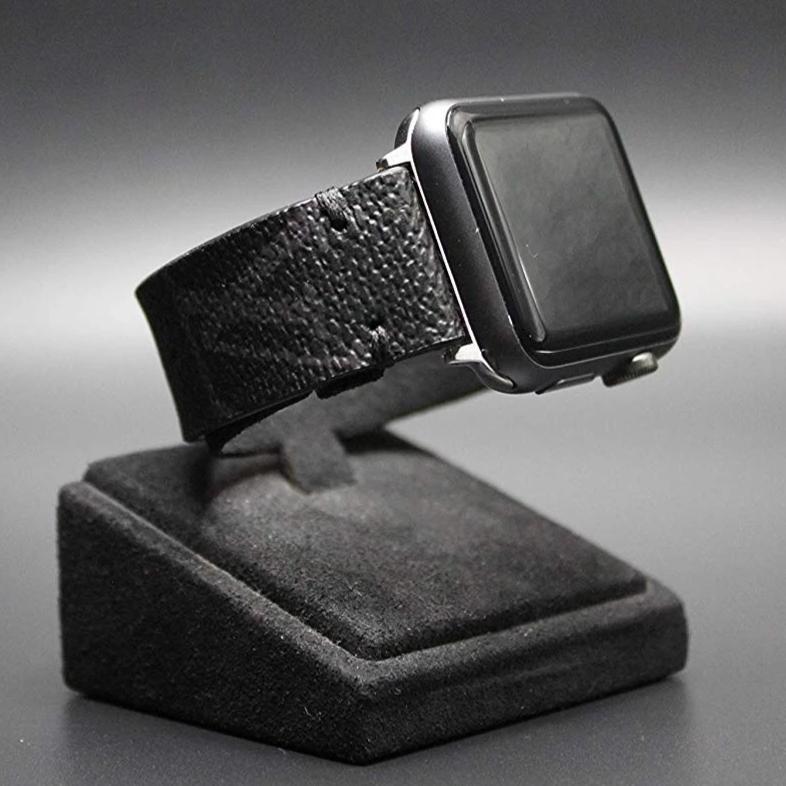 LV Classic Logo Graphite Apple Watch Band