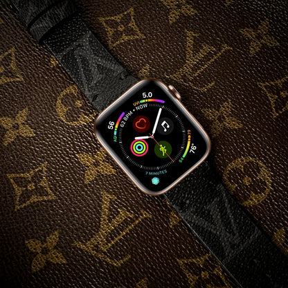 LV Classic Logo Graphite Apple Watch Band