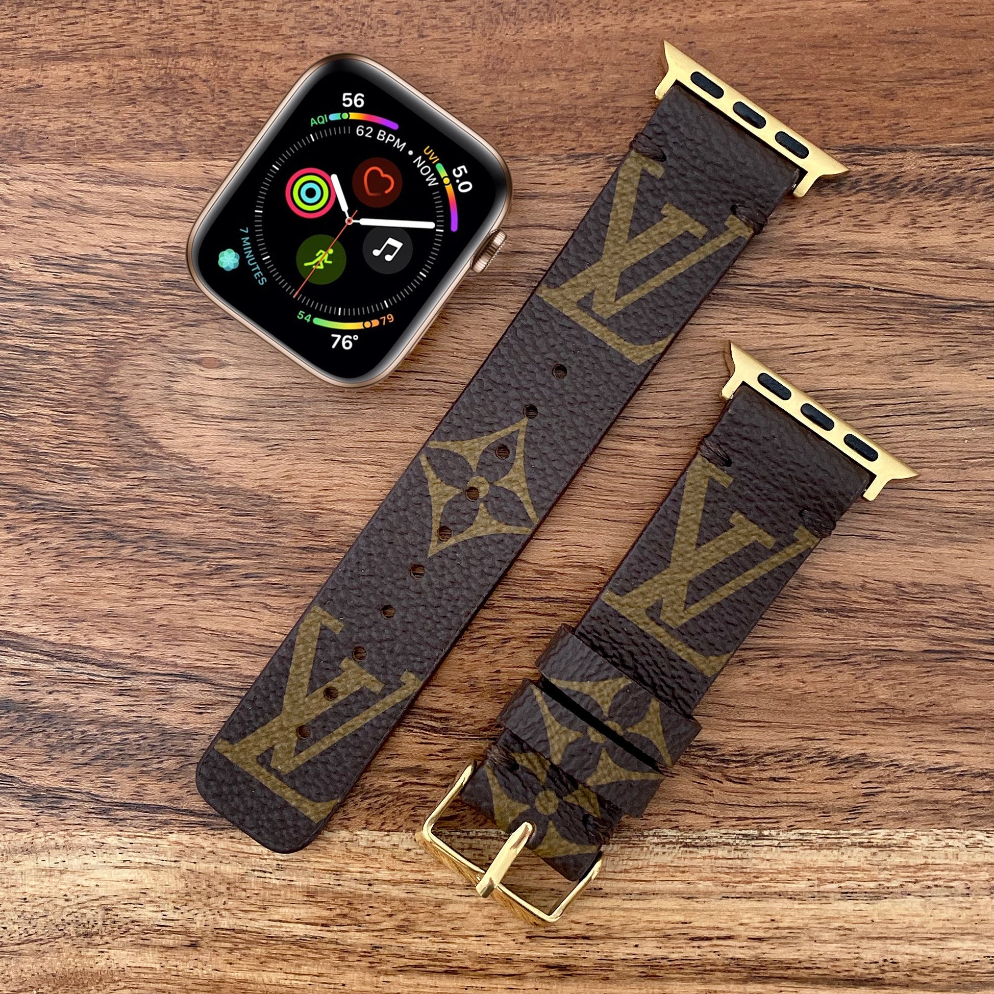 Handmade Upcycled LV Classic Logo Apple Watch Band