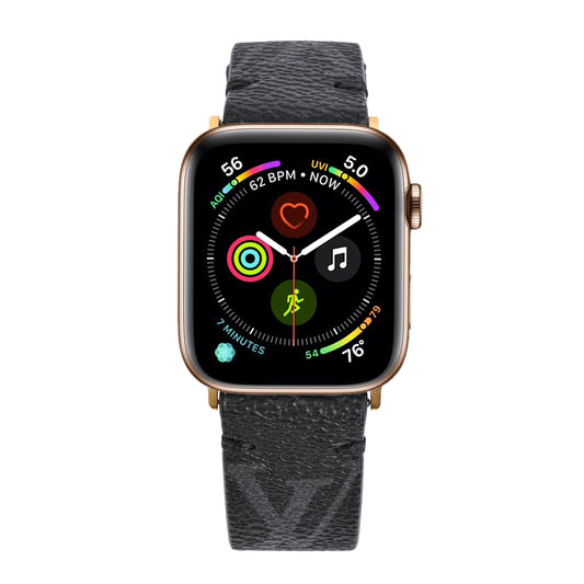 LV Classic Logo Graphite Apple Watch Band