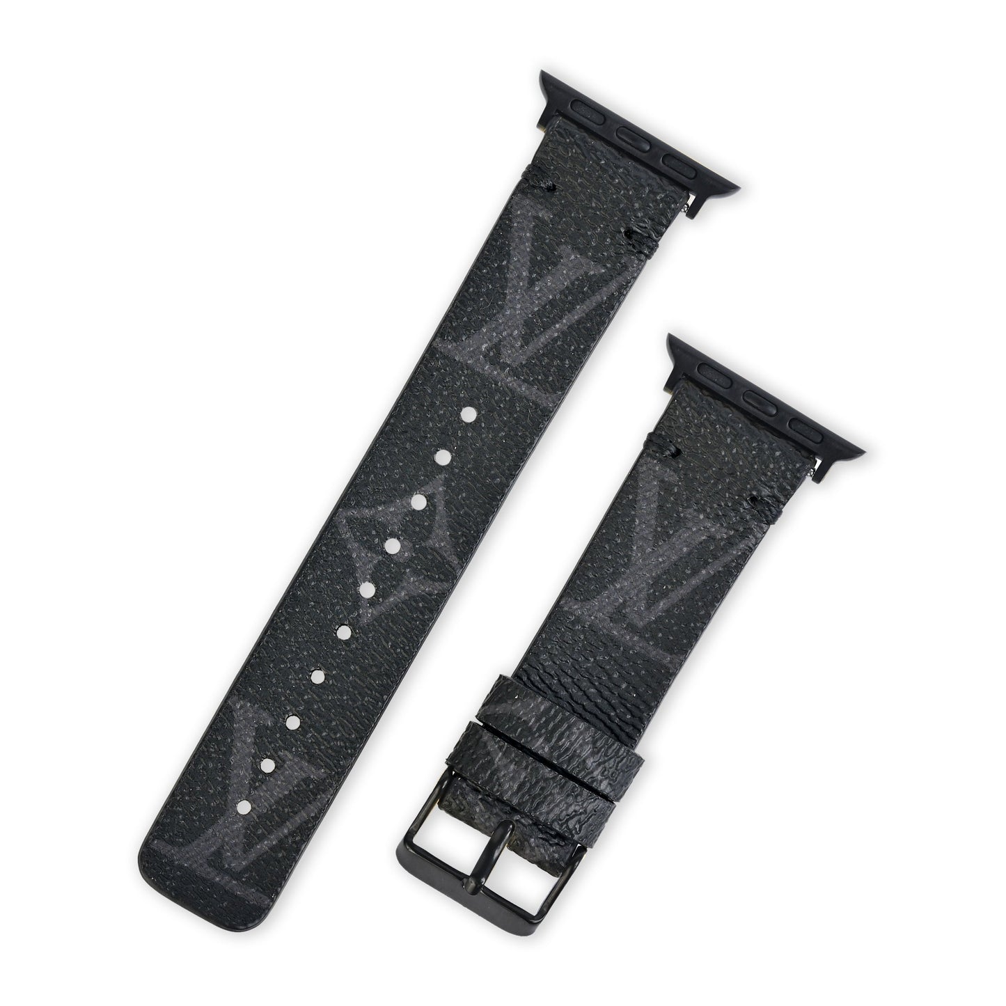 LV Classic Logo Graphite Apple Watch Band