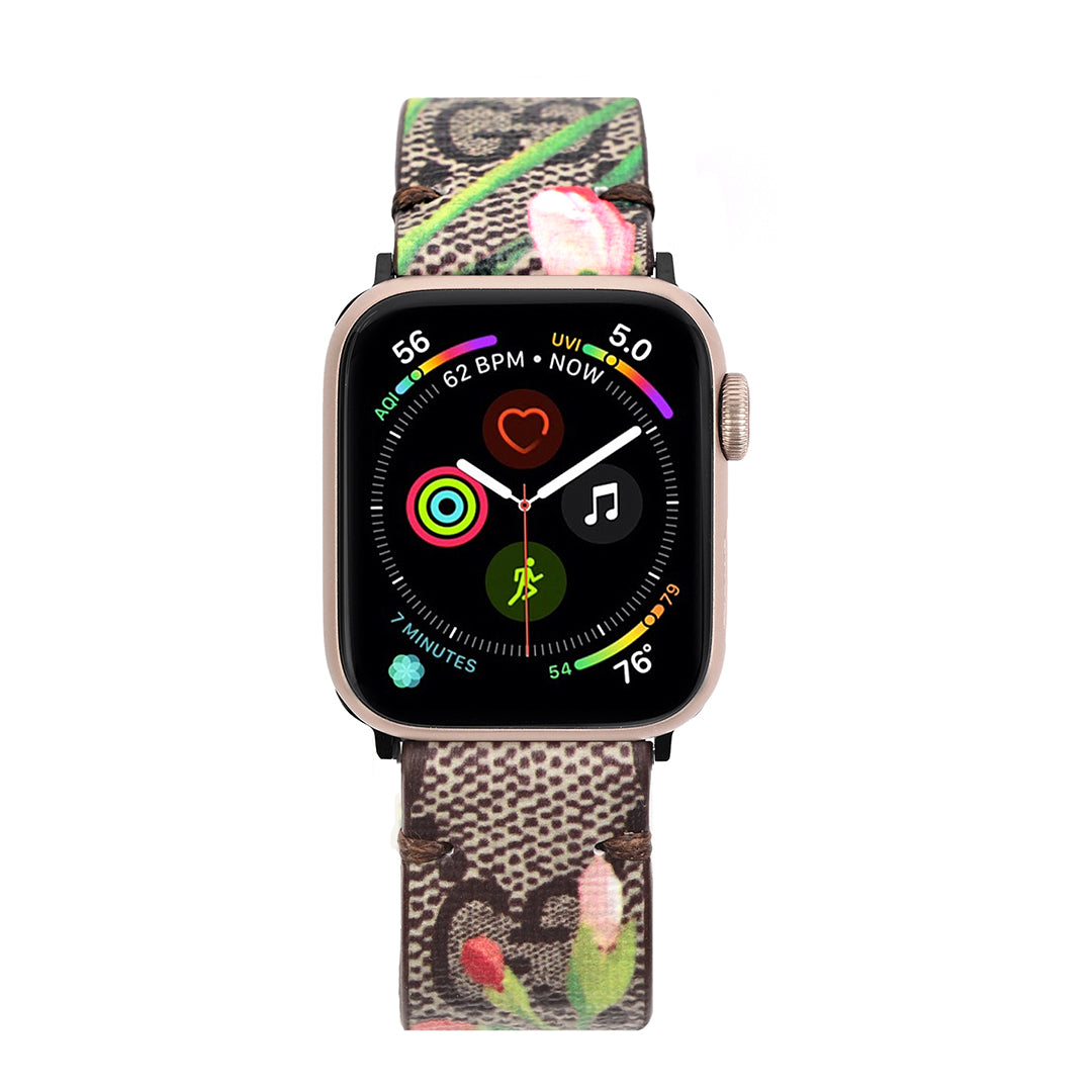 Classic GG Floral Apple Watch Band