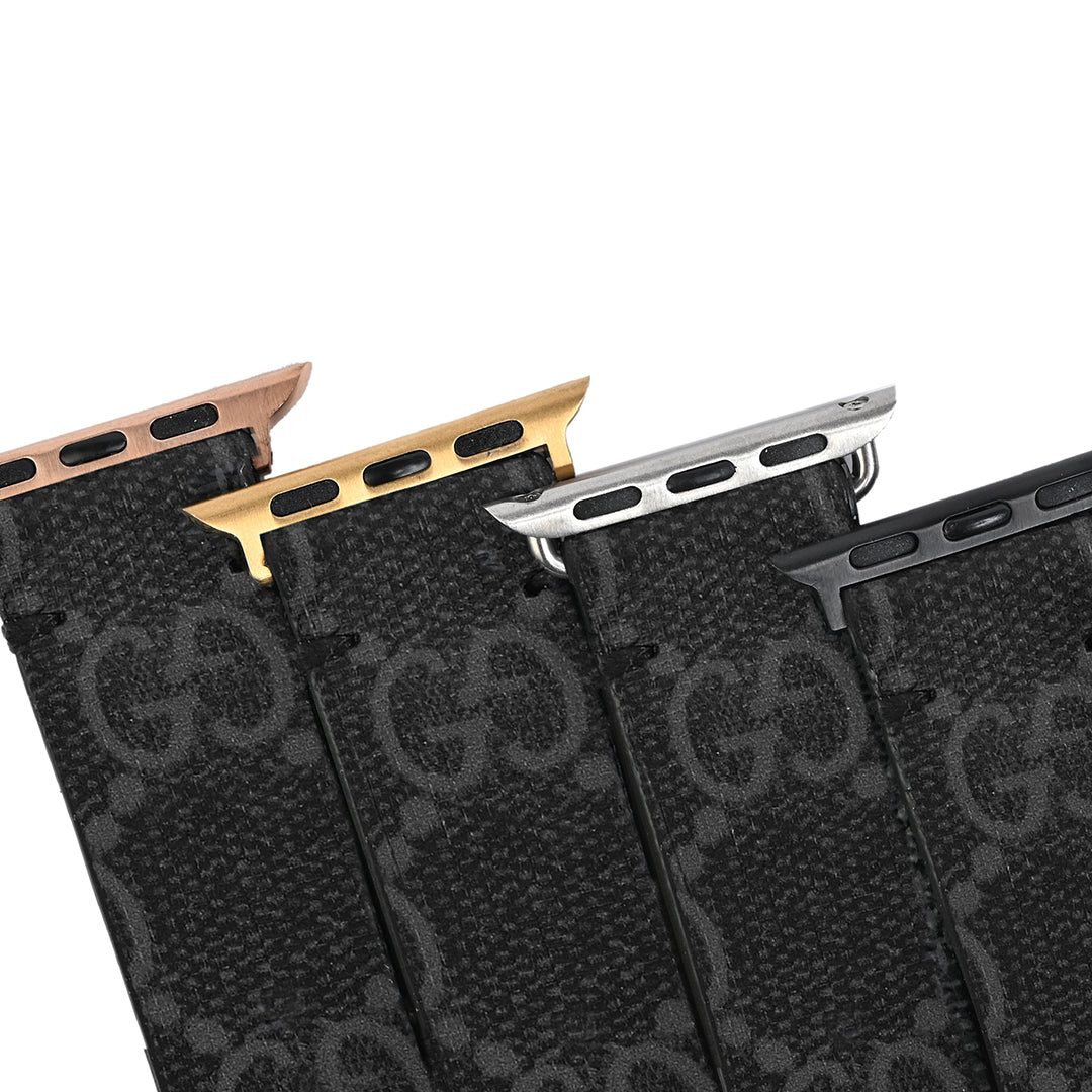 Handmade Upcycled GG Apple Watch Band - Graphite