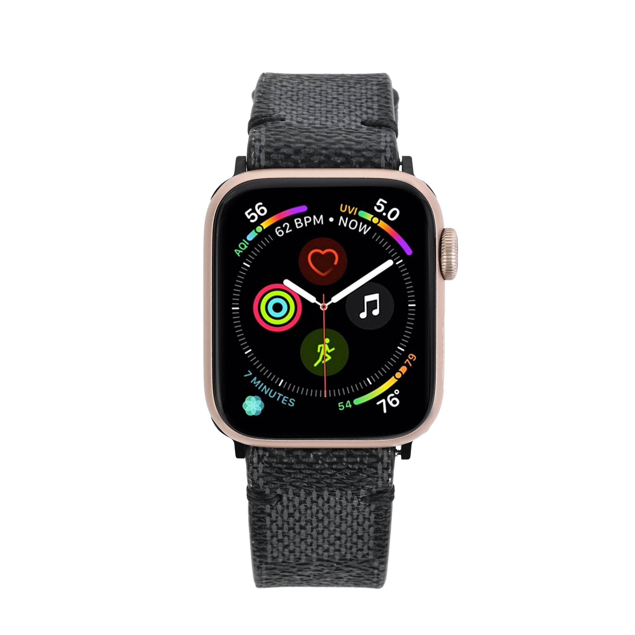 Handmade Upcycled LV Damier Apple Watch Band - Graphite
